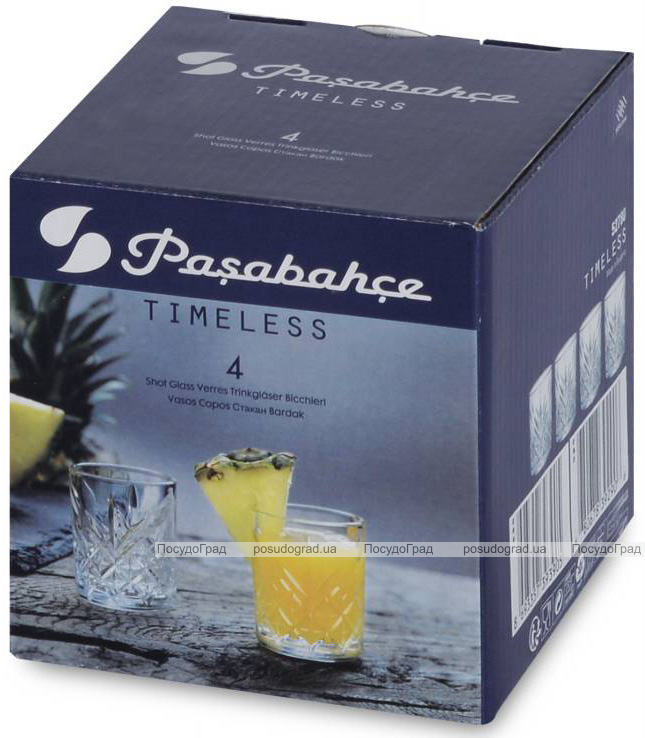 Набір 4 стопки Pasabahce Timeless 60 мл скляні