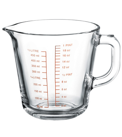 Мірна кружка Miscellaneous 500мл (1 pint) скляна з ручкою