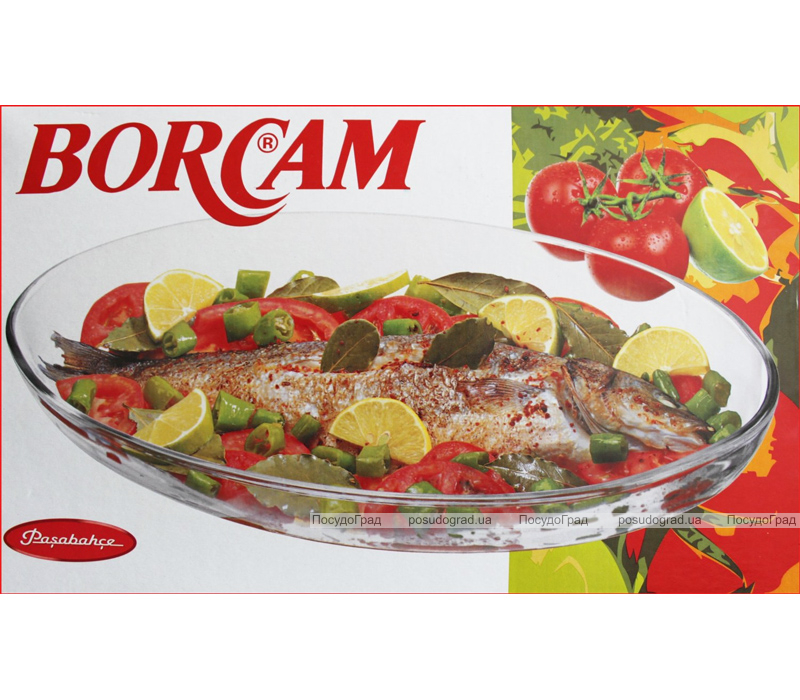 Форма для випічки овальна Borcam 44х26см 1шт, скляна 6.7л