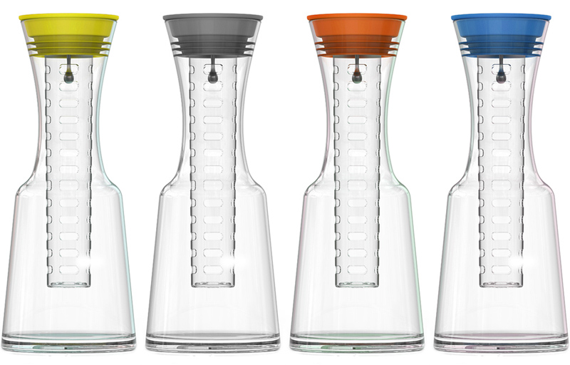 Графін ZestGlass 1100мл для лимонаду, вина і освіжаючих фруктово-ягідних напоїв (помаранчева кришка)