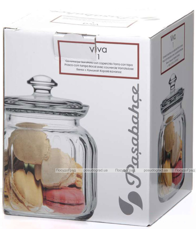 Банка стеклянная VIVA 900мл с крышкой для сыпучих продуктов