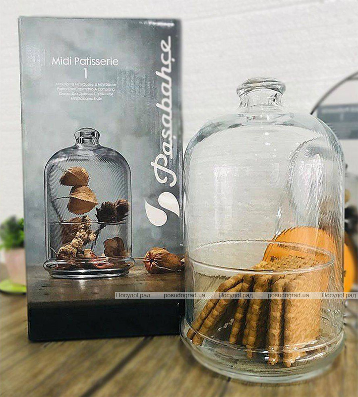 Цукерниця скляна Patisserie з високим ковпаком 20см