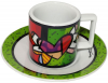 Кофейная пара Bergner "Britto" чашка 90мл и блюдце, керамика, зеленый