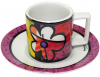 Кофейная пара Bergner "Britto" чашка 90мл и блюдце, керамика, малиновый