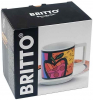 Кофейная пара Bergner "Britto" чашка 90мл и блюдце, керамика, оранжевый