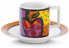 Кофейная пара Bergner "Britto" чашка 90мл и блюдце, керамика, оранжевый