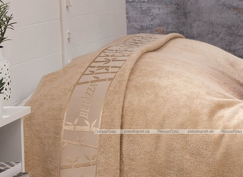 Махрове простирадло Belizza "Gold Bej" 200х220см