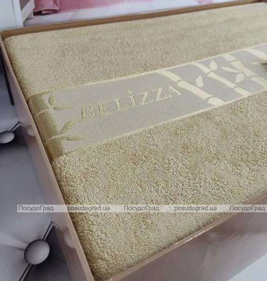Махрове простирадло Belizza "Gold Bej" 200х220см