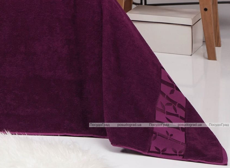 Махрове простирадло Belizza "Gold Bordo" 200х220см