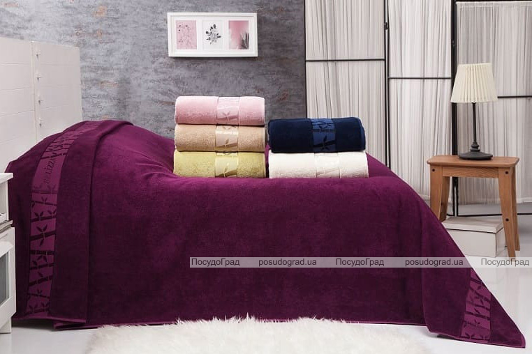 Махрове простирадло Belizza "Gold Bordo" 200х220см