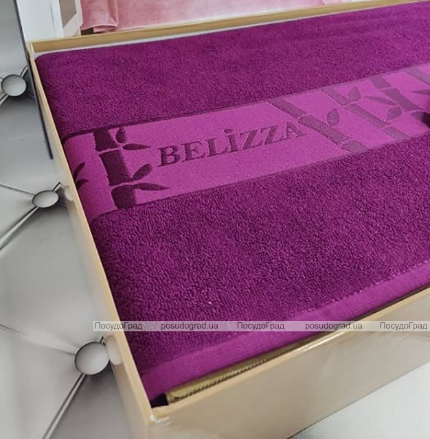 Махрове простирадло Belizza "Gold Bordo" 200х220см