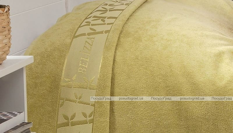 Махрове простирадло Belizza "Gold Yesil" 200х220см