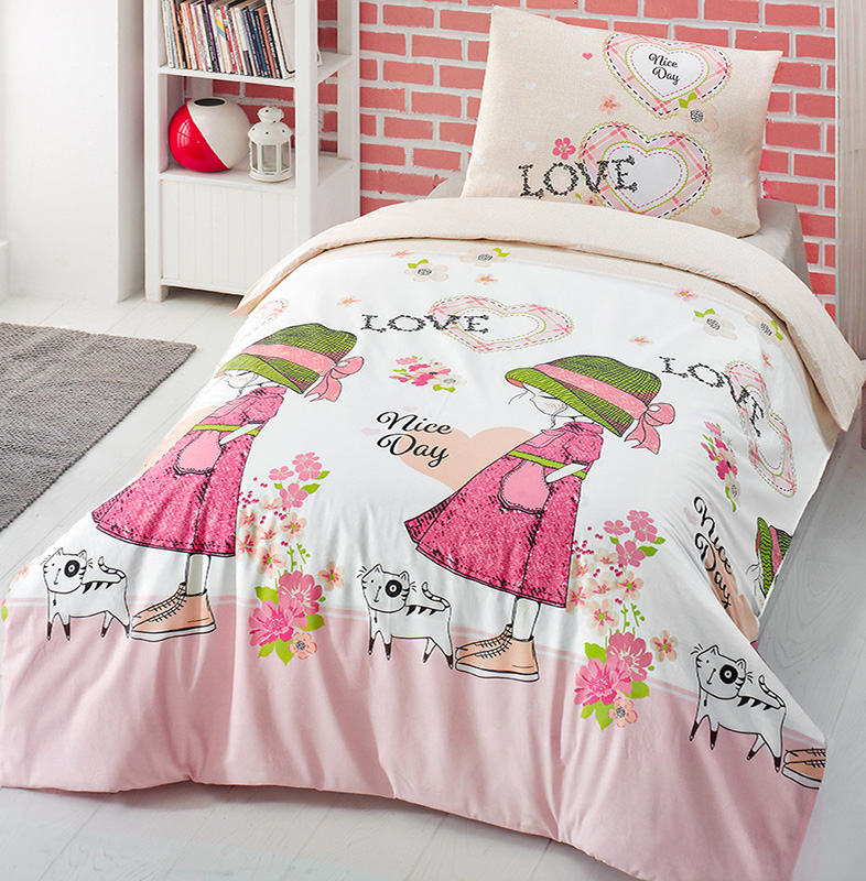 Дитяча постільна білизна Altinbasak Nice Day Pink, ранфорс