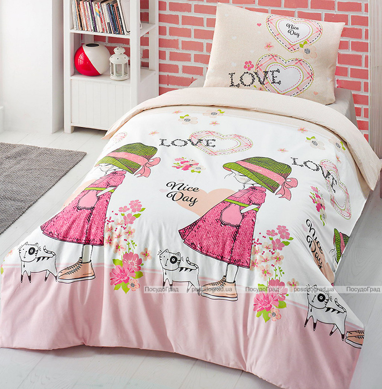 Дитяча постільна білизна Altinbasak Nice Day Pink, ранфорс