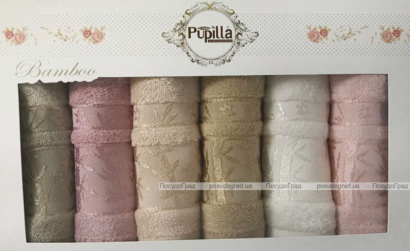 Набір 6 кухонних рушників Pupilla M2395 30х50см, бамбук