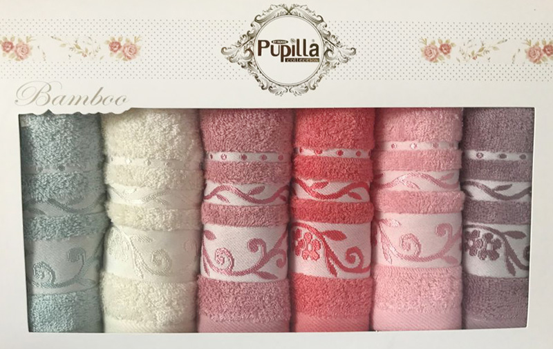 Набір 6 кухонних рушників Pupilla M3224 30х50см, бамбук