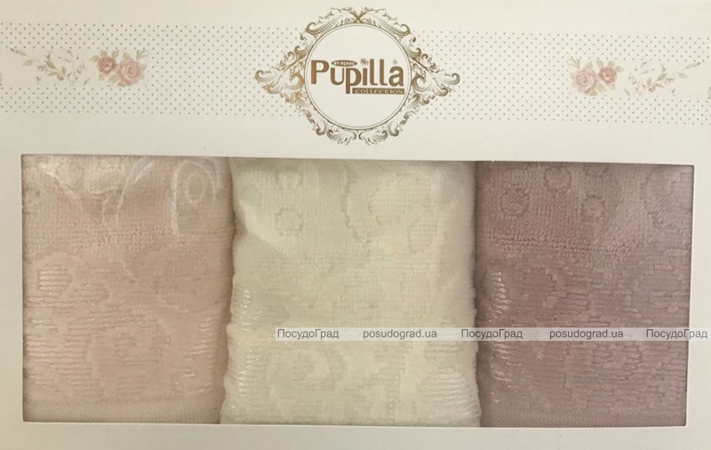 Набор 3 кухонных полотенца Pupilla M3309 30х50см, велюр