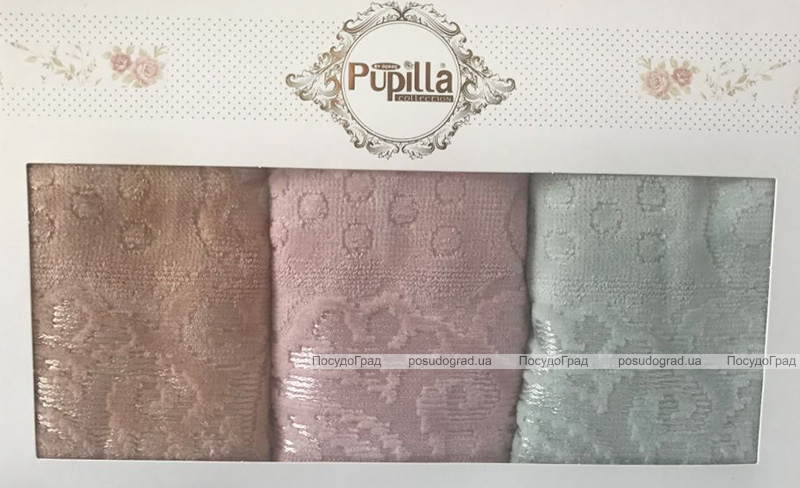 Набор 3 кухонных полотенца Pupilla M3310 30х50см, велюр