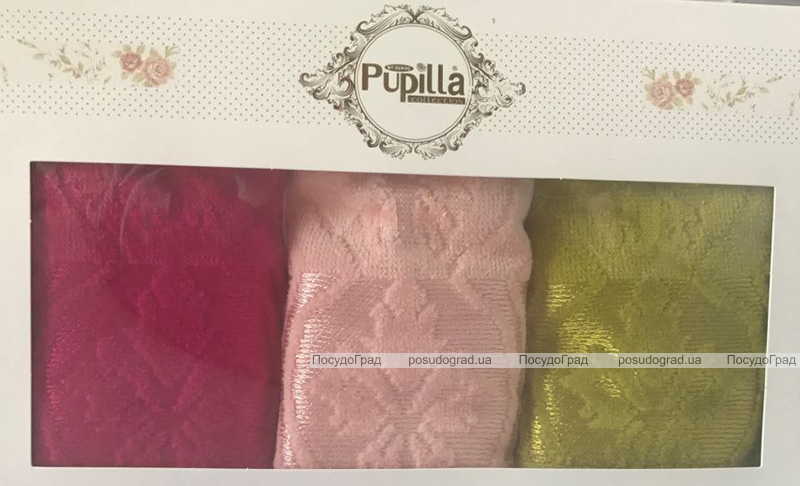 Набор 3 кухонных полотенца Pupilla M3314 30х50см, велюр