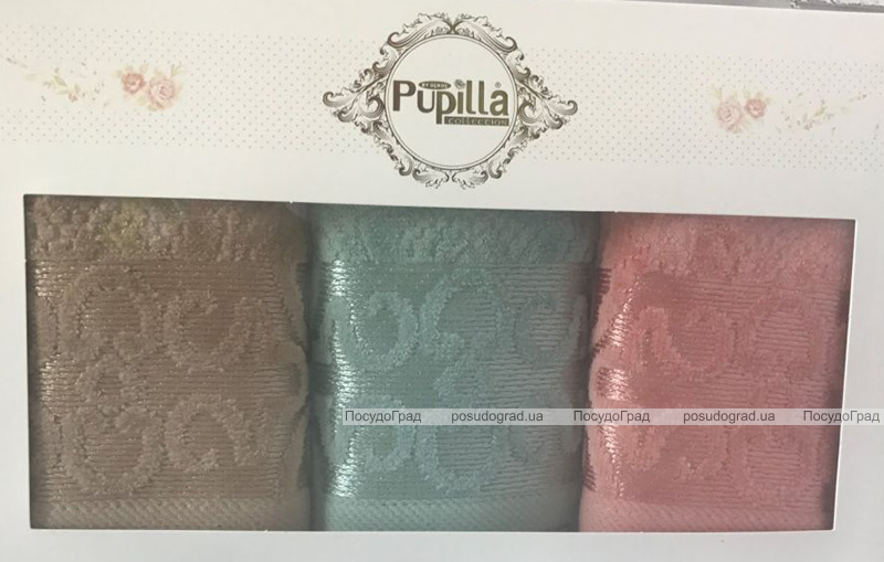 Набор 3 кухонных полотенца Pupilla M3316 30х50см, велюр