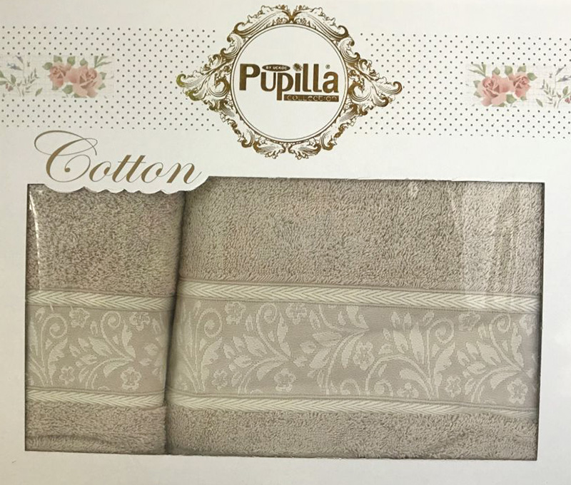 Набір 2 рушників Pupilla (50х90 та 70х140см) бежеві, махра
