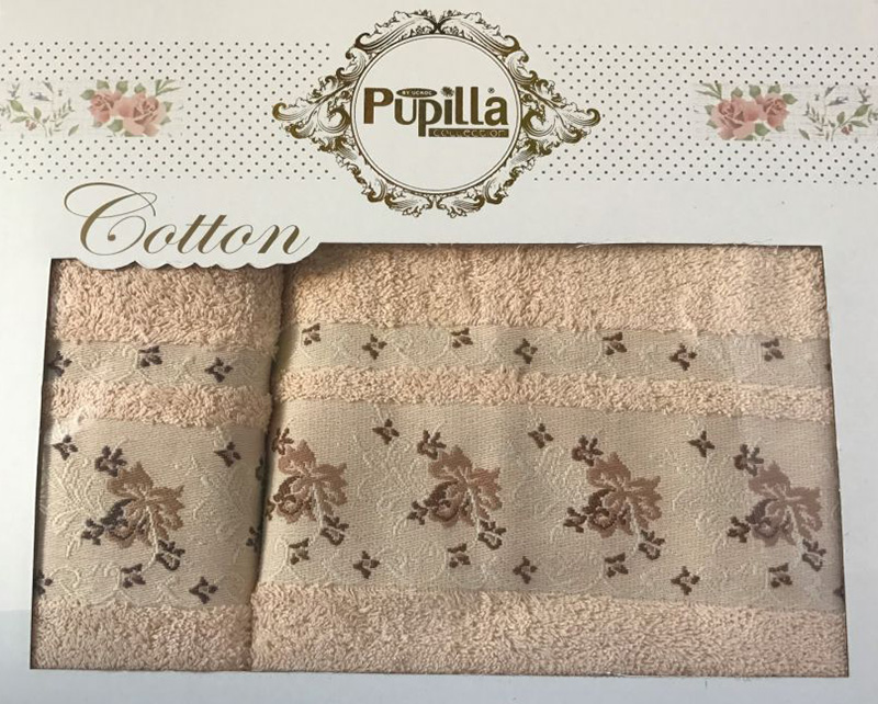 Набір 2 рушників Pupilla (50х90 та 70х140см) персикові, махра