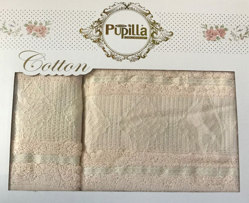 Набір 2 рушників Pupilla (50х90 та 70х140см) кремові, махра