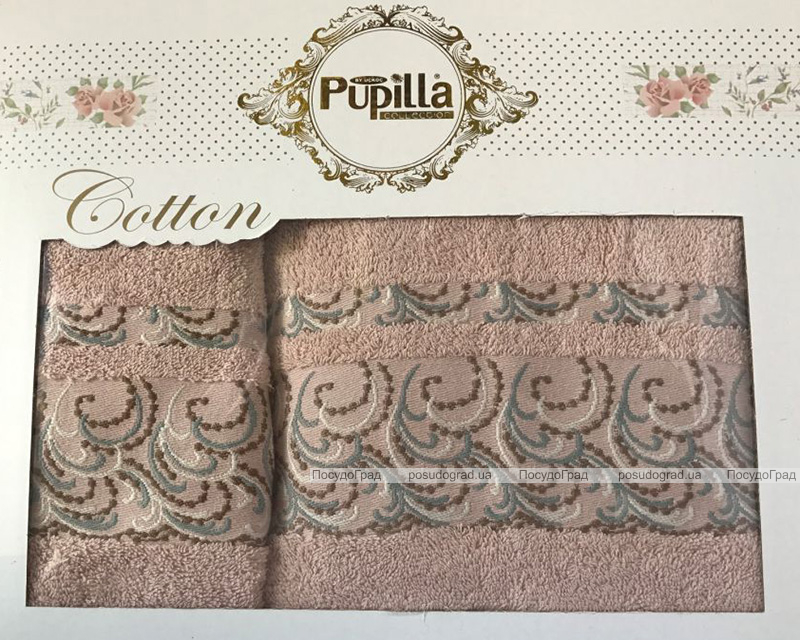 Набор 2 полотенец Pupilla (50х90 и 70х140см) кофейные, махра