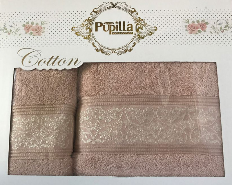 Набір 2 рушників Pupilla (50х90 та 70х140см) карамельні, махра