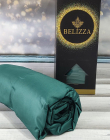 Сатиновая простыня на резинке 160х200см и 2 наволочки 50х70см, Belizza "Yesil"