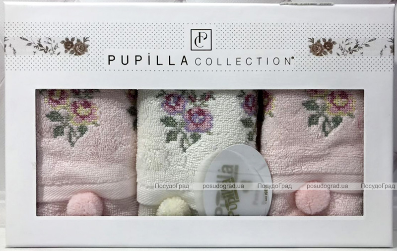 Набір 3 кухонних рушника Pupilla Bamboo "Троянди" 30х50см
