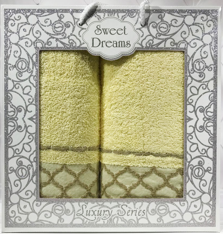 Набір 2 махрових рушника Sweet Dreams M1 (50х90 та 70х140см) жовті