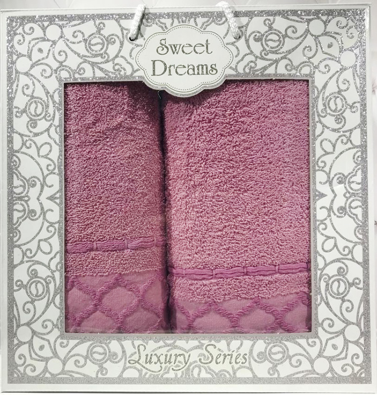 Набір 2 махрових рушника Sweet Dreams M1 (50х90 та 70х140см) бузкові
