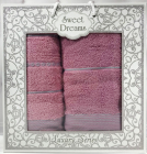 Набір 2 махрових рушника Sweet Dreams M3 (50х90 та 70х140см) фіолетові