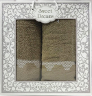 Набір 2 махрових рушника Sweet Dreams M5 (50х90 та 70х140см) зелені