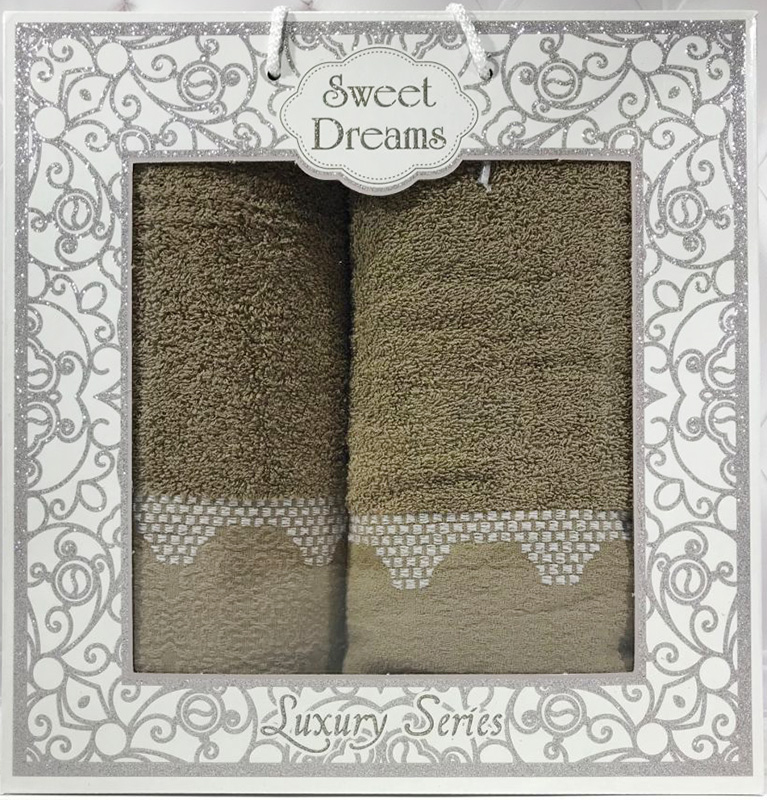 Набір 2 махрових рушника Sweet Dreams M5 (50х90 та 70х140см) зелені