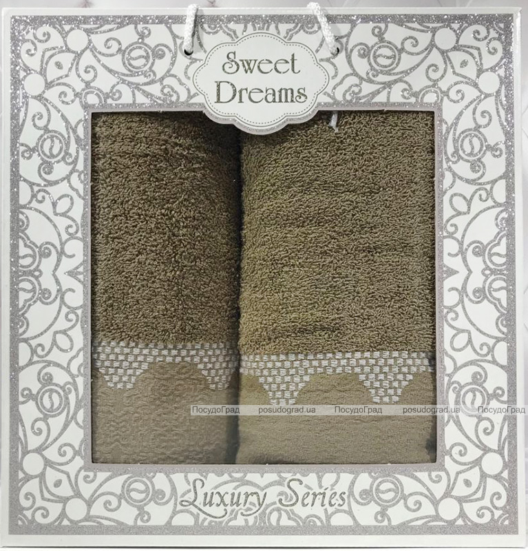 Набор 2 махровых полотенца Sweet Dreams M5 (50х90 и 70х140см) зеленые