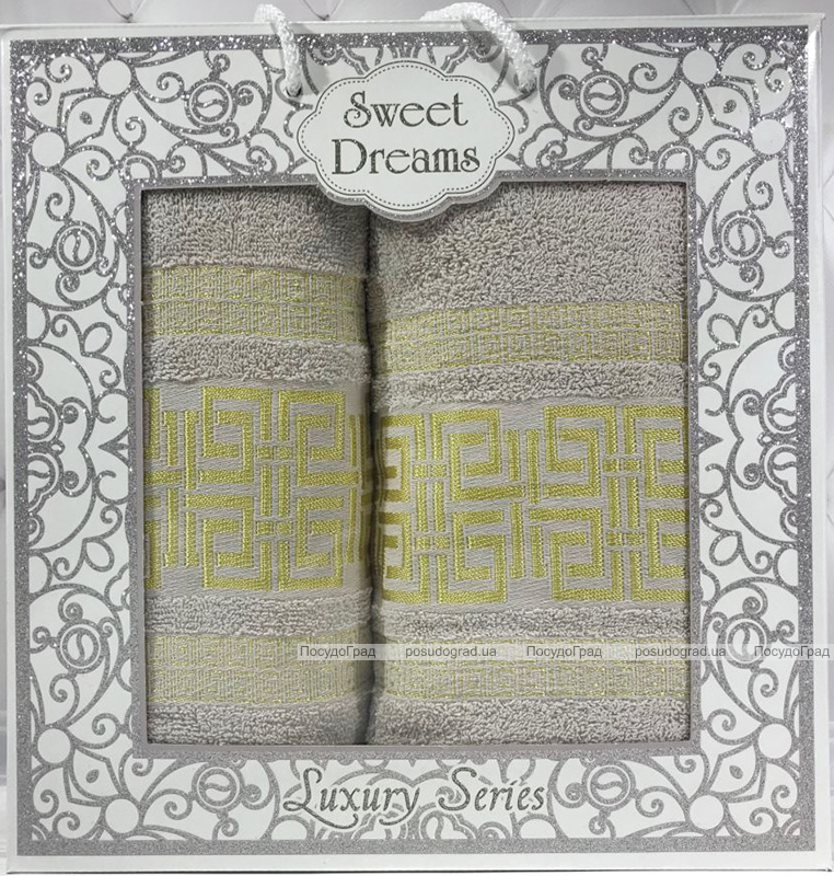 Набір 2 махрових рушника Sweet Dreams M6 (50х90 та 70х140см) молочні