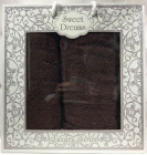 Набір 2 махрових рушника Sweet Dreams M8 (50х90 та 70х140см) темно-коричневий