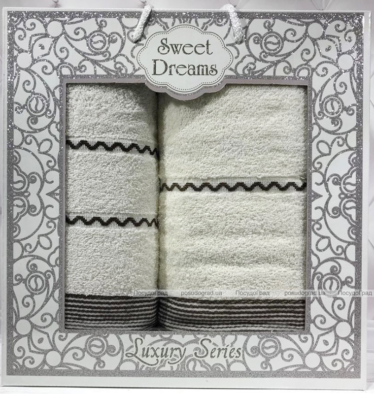 Набор 2 махровых полотенца Sweet Dreams M11 (50х90 и 70х140см) белые