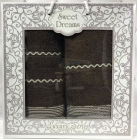Набір 2 махрових рушника Sweet Dreams M11 (50х90 та 70х140см) коричневі