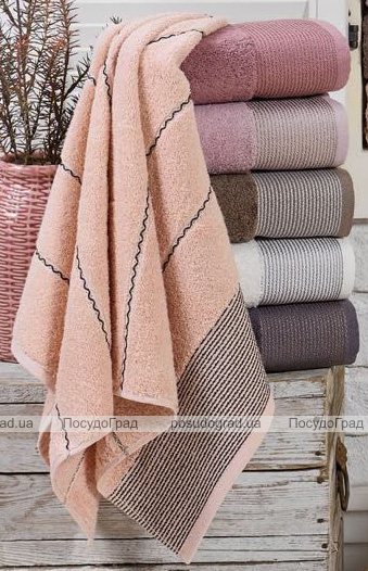 Набір 6 махрових рушників Durul Havlu Ton 50х90см, лицьові