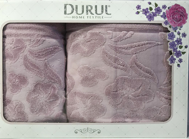 Набір 2 махрових рушника Durul Shehzade (50х90 та 70х140см) бузкові