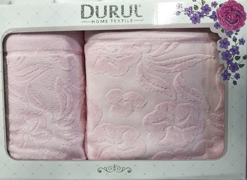 Набір 2 махрових рушника Durul Shehzade (50х90 та 70х140см) рожеві