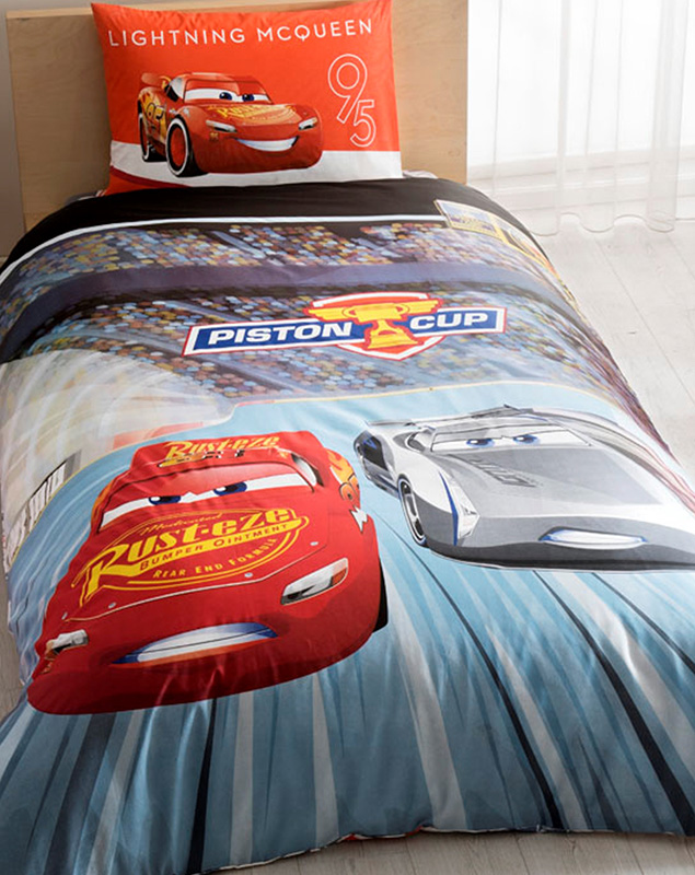 Дитяча постільна білизна TAC Disney Cars полуторний, ранфорс