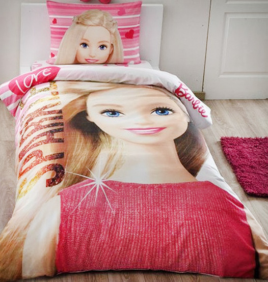 Дитяча постільна білизна TAC Disney Barbie полуторний, ранфорс