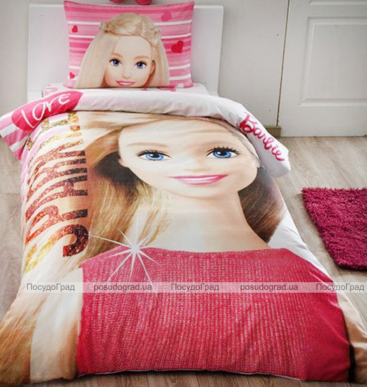 Дитяча постільна білизна TAC Disney Barbie полуторний, ранфорс