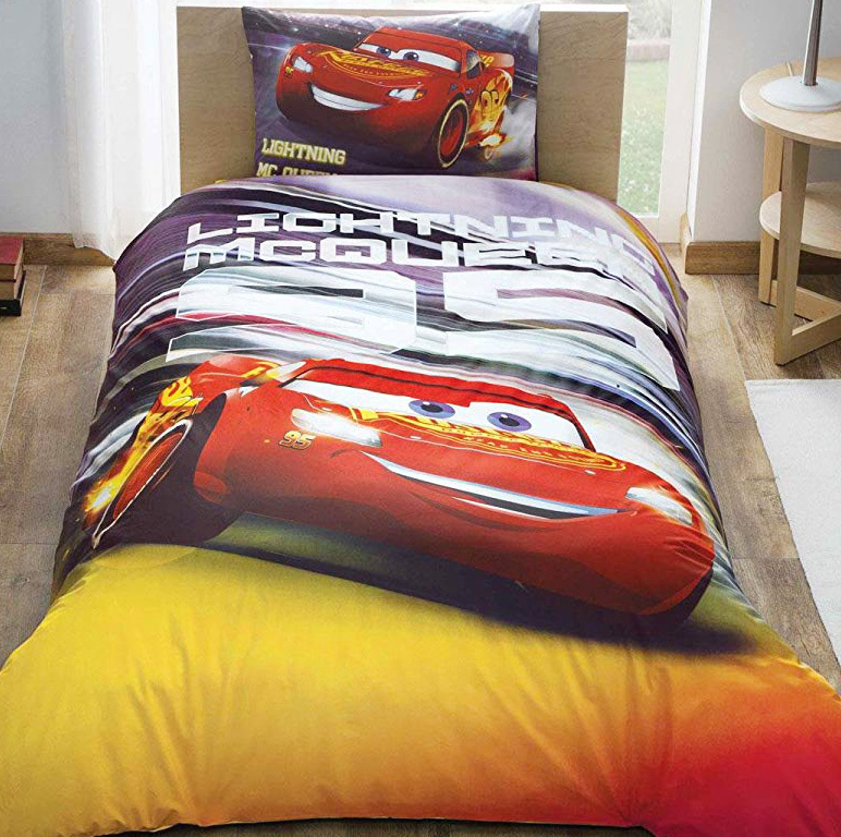 Дитяча постільна білизна TAC Disney Cars McQueen полуторний, ранфорс