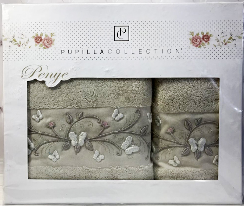 Набір рушників Pupilla Eva Butterflies, лицьовий 50х90см і банний 70х140см