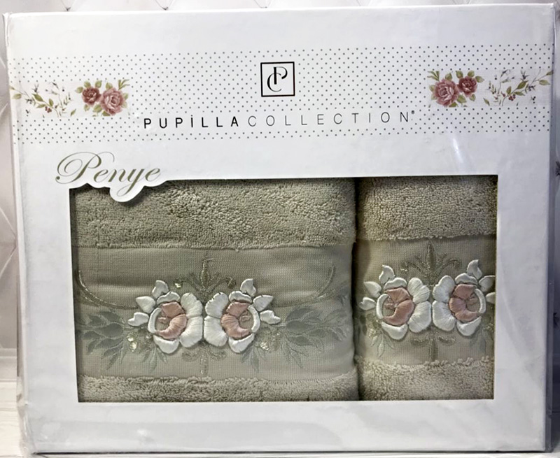 Набір рушників Pupilla Eva Roses-I, лицьовий 50х90см і банний 70х140см